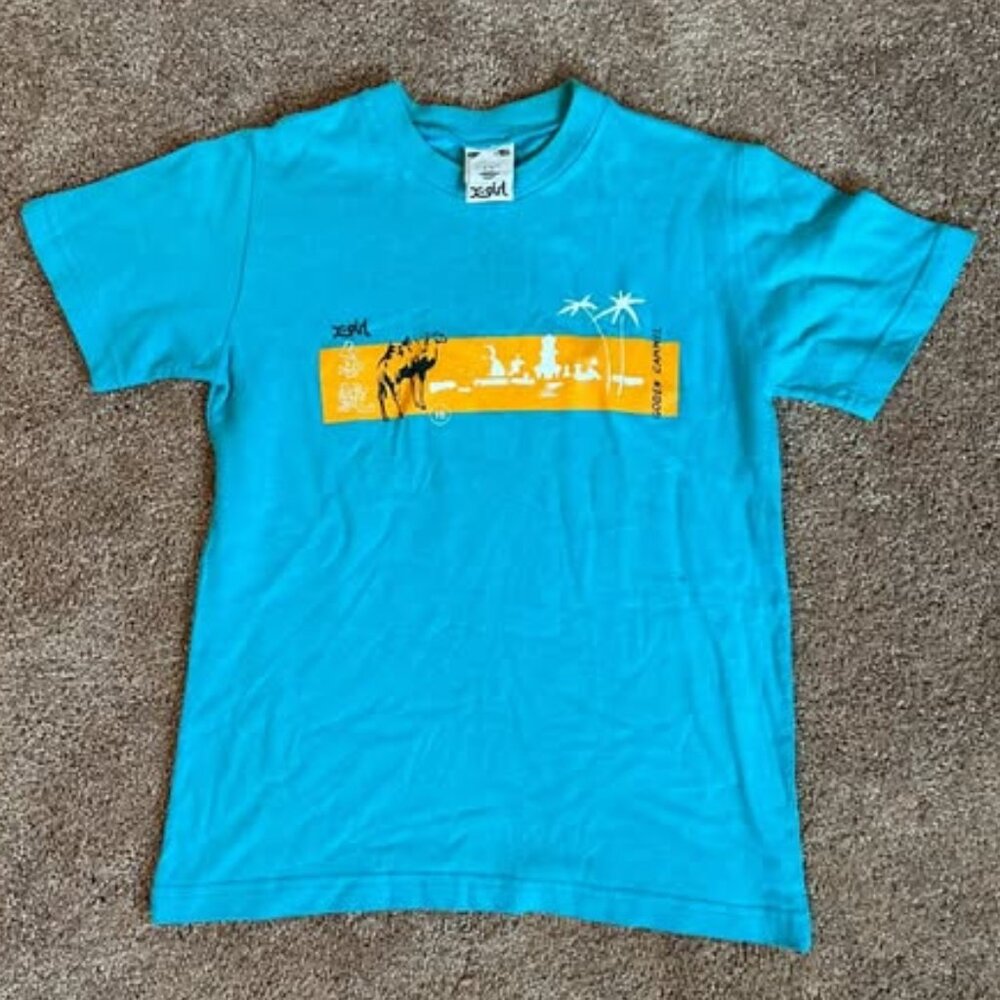 X-Girl T-Shirt, Original 1990s, Blue and Orange